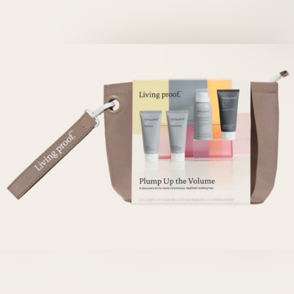 Living Proof - Plump Up the Volume Discovery Kit | NWT  - 4 Products & Pouch $72